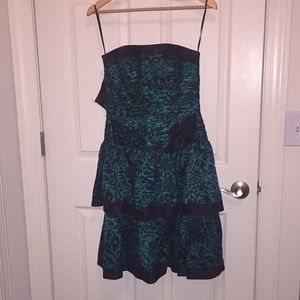 100% VINTAGE silk leopard print cocktail dress